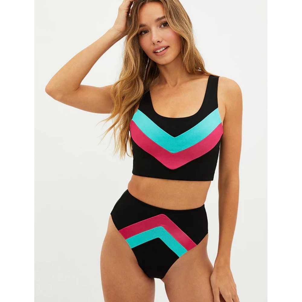 New! Beach Riot Colorblock Active Top Size Large